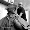 Sergey Eylanbekov working on the statue of President John Adams