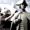 Sergey Eylanbekov working on the statue of Governor John Hancock